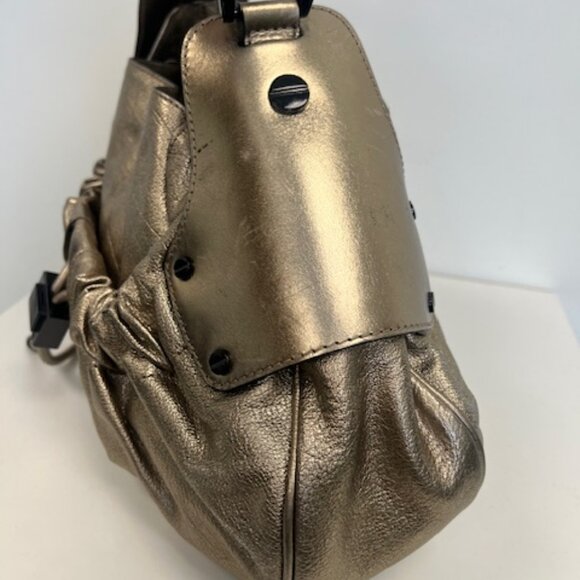 BURBERRY GOLD leather Warrior Drawstring Hobo - Picture 7 of 11